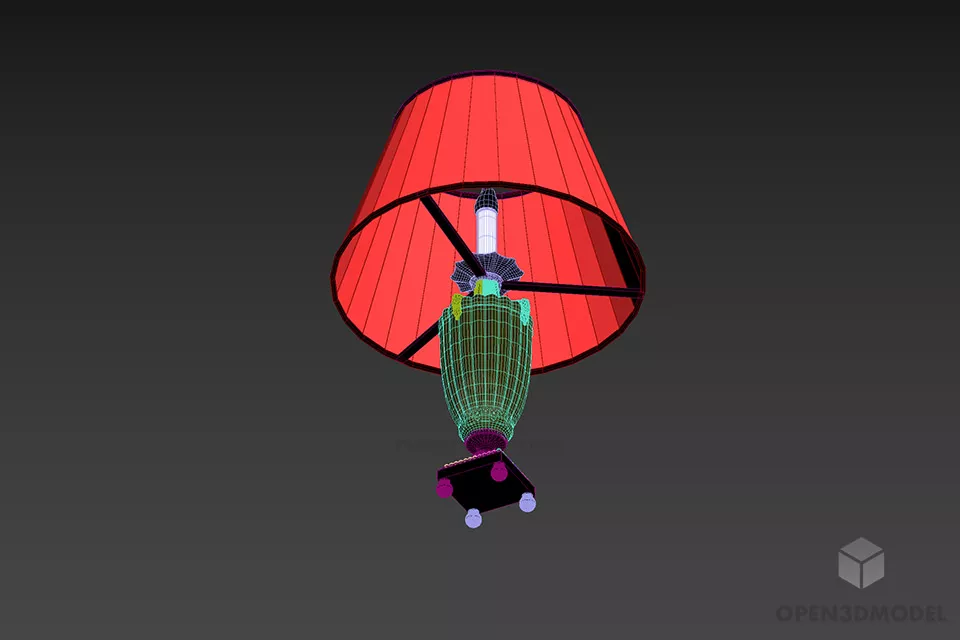 Hotel Lamp, Antique Desk Lamp 3d model 2