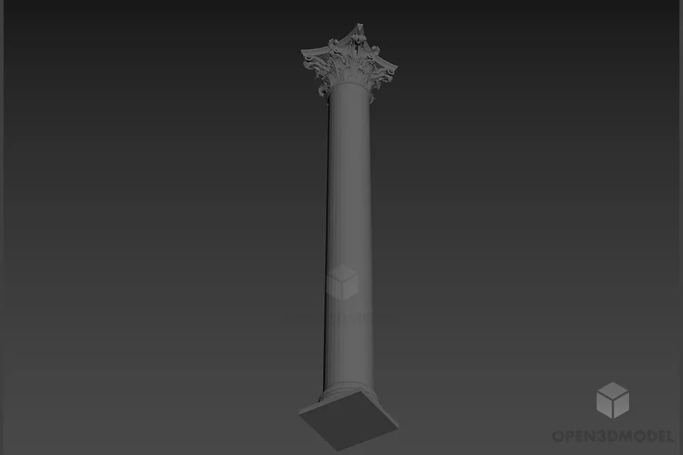 Square Base For Building Column Decoration 3d model