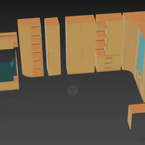 Corner Bookcase Rack 3d model