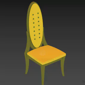 Restaurant Leather Chair With Oval Panel Back 3d model