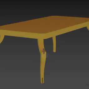 Antique Dining Table With Top Wooden 3d model