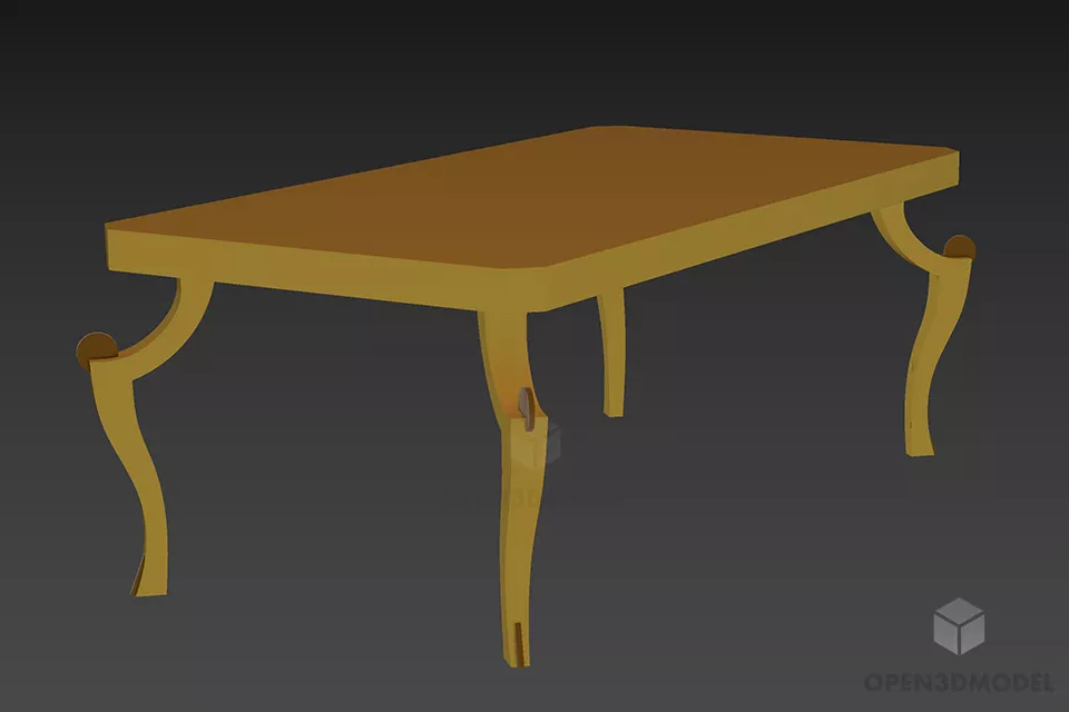 Glass Coffee Table With Under Shelf 3d model