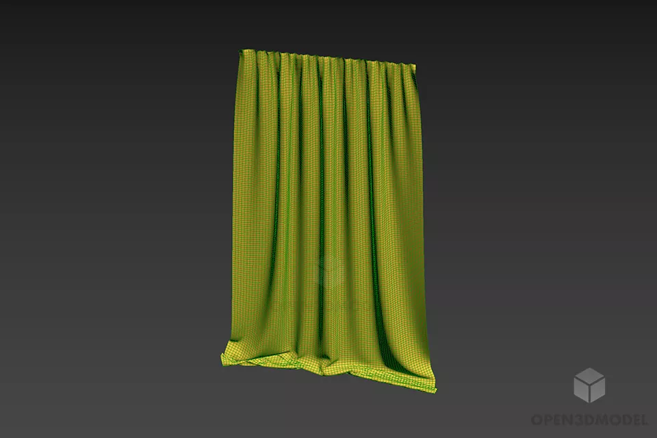 Purple Textile, Smooth Curtain 3d model 2