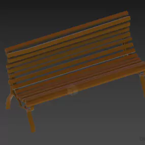 Wrought Steel Bench, Park Bench 3d model