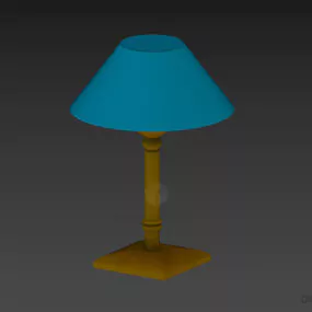 Hotel Lamp Black Stand With Crystal Shade 3d model