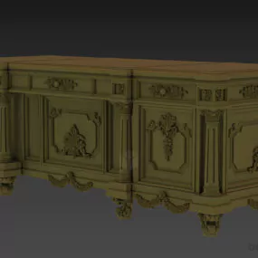 Boutique Victorian Table, Carved Antique Table 3d model