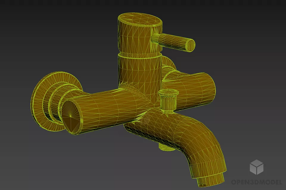 Premium Faucet Hot Cold Water 3d model 2