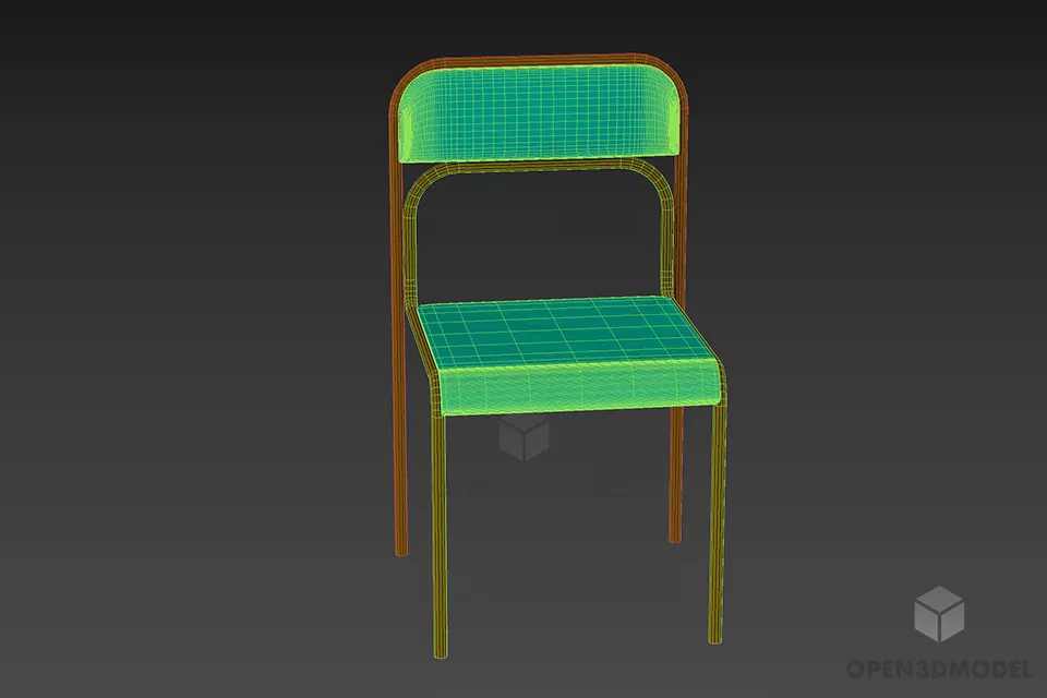 Simple Coffee Chair, Modern Restaurant Chair 3d model 2
