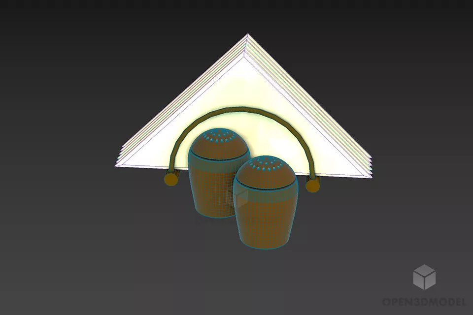 Jar And Paper Holder Tableware Decoration 3d model 2