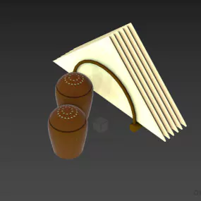 Jar And Paper Holder Tableware Decoration 3d model