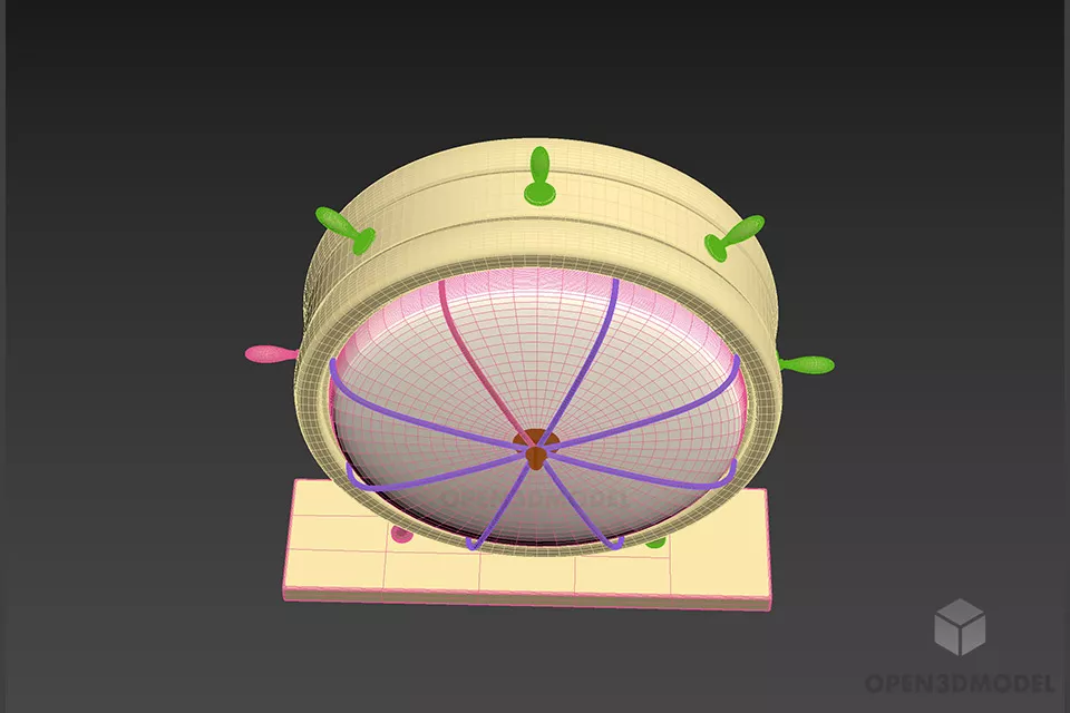 Table Lamp Wheel Shape 3d model 2