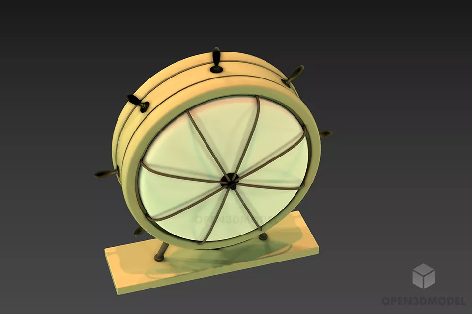 Floor Lamp With Crescent Shape 3d model