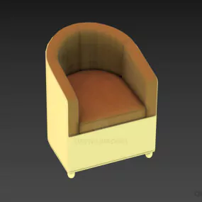 Curved Back Armchair Loom Italian Furniture 3d model
