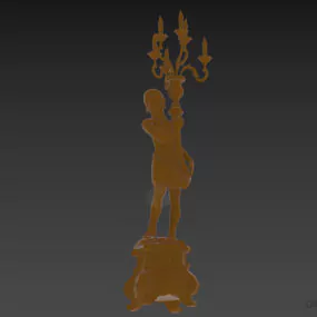 Candlestick Human With Lighting Shape 3d model