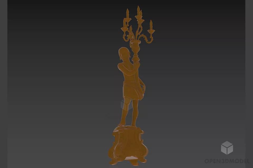 Bronze Lamp Desk Foldable 3d model