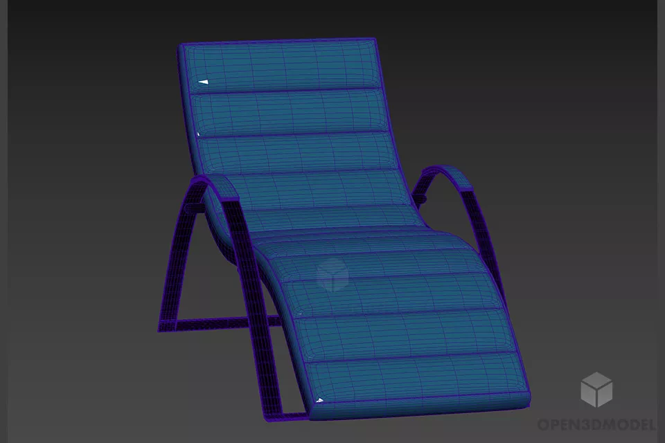 Leather Lounge Chair Curved Shape 3d model 2