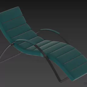 Leather Lounge Chair Curved Shape 3d model