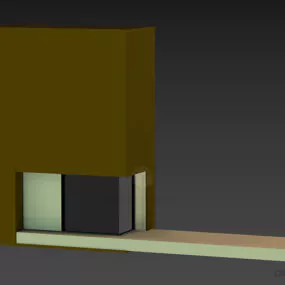 Modern Fireplace With Marble Stand 3d model