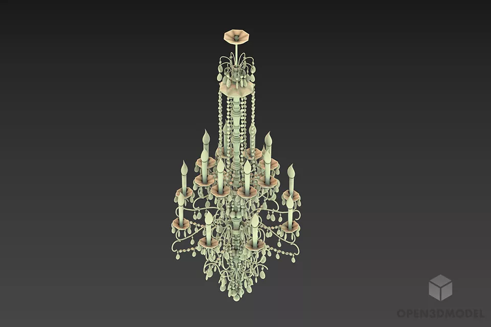 Hanging Pendant Lamp With Square Texture Shade 3d model