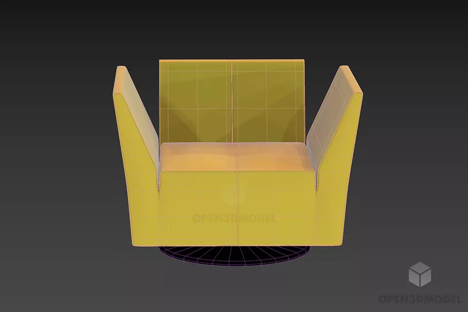 Modern White Armchair Ribo 3d model 2