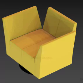 Modern White Armchair Ribo 3d model