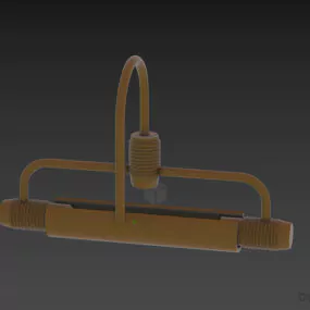 Inox Lamp With Glass Bar Bulb 3d model