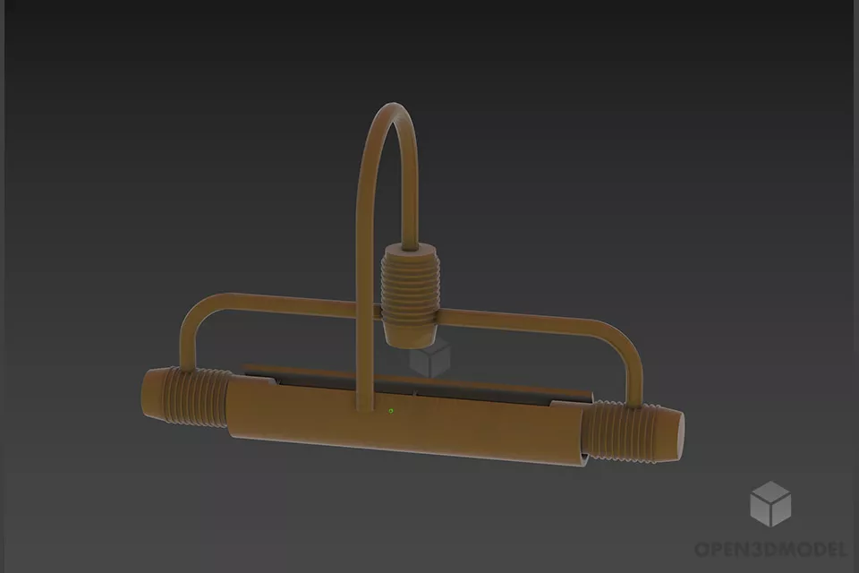 Elegant Pendant Lamp Cone Shade 3d model