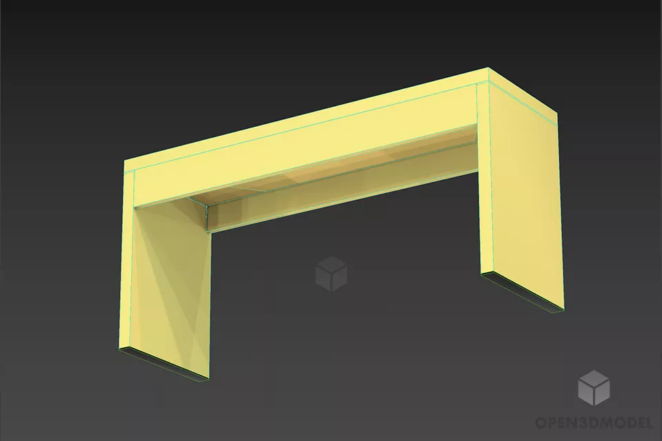 Side Rack Ash Wood 3d model 2