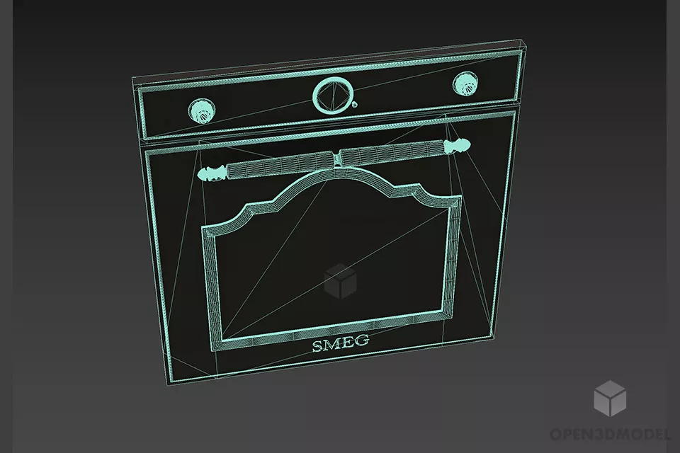 Smeg Oven Panel 3d model 2