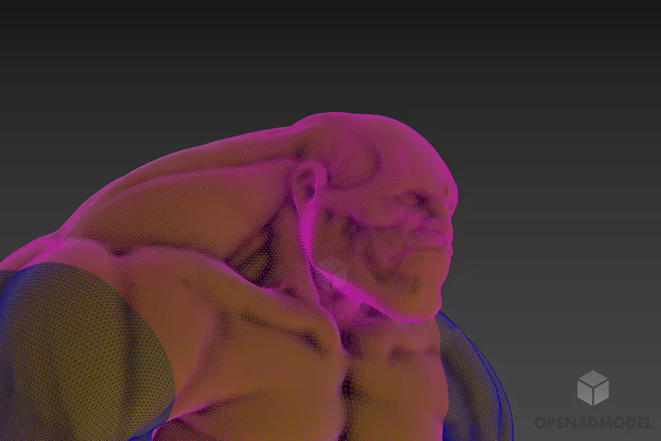 Cartoon Monster Sculpture 3d model 2