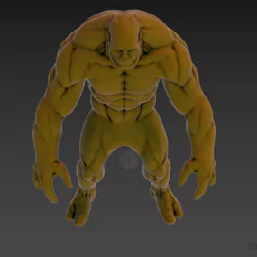 Cartoon Monster Sculpture 3d model