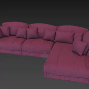 Sectional Upholstered Sofa 3d model