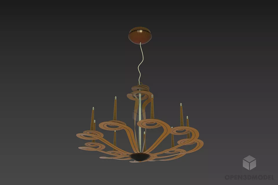 Brass Studio Lamp With Tripod 3d model