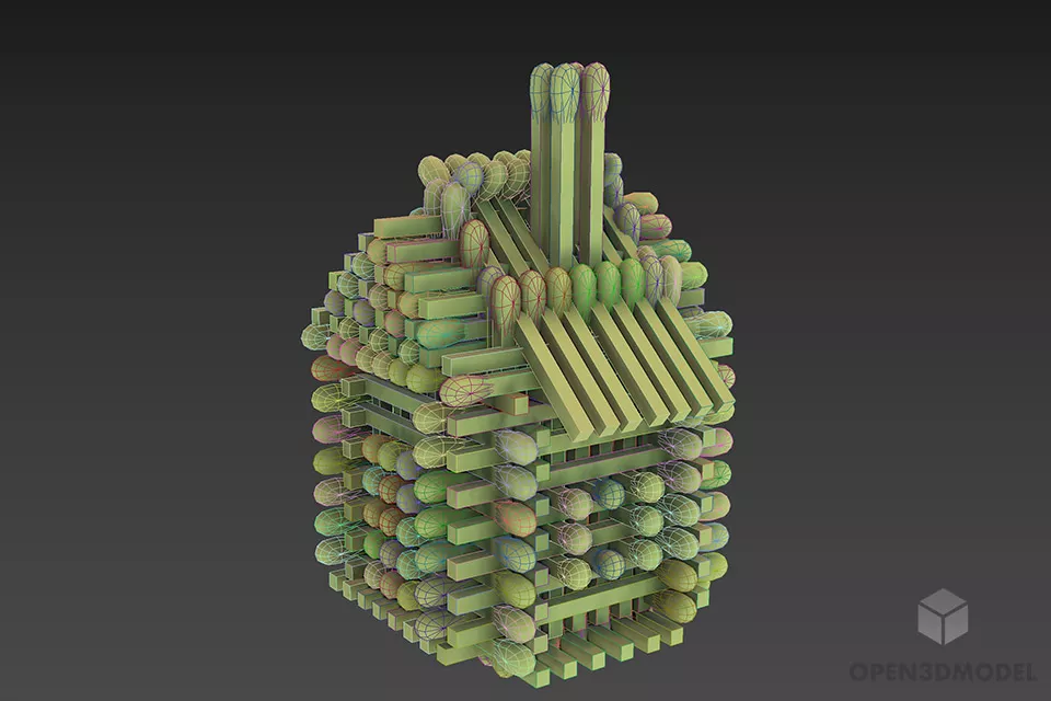 Fire Match House Decoration 3d model 2