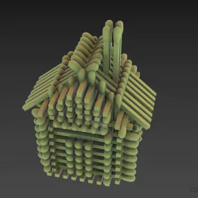 Fire Match House Decoration 3d model