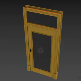 Glass Door With Top Glass Window 3d model
