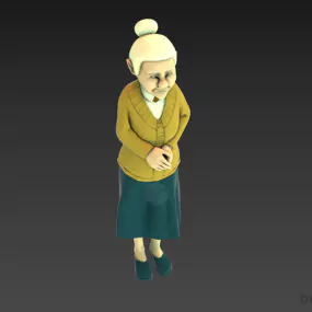 Cartoon Grandmother 3d model