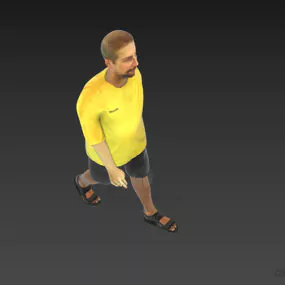 Sport Man Walking With Sandal 3d model