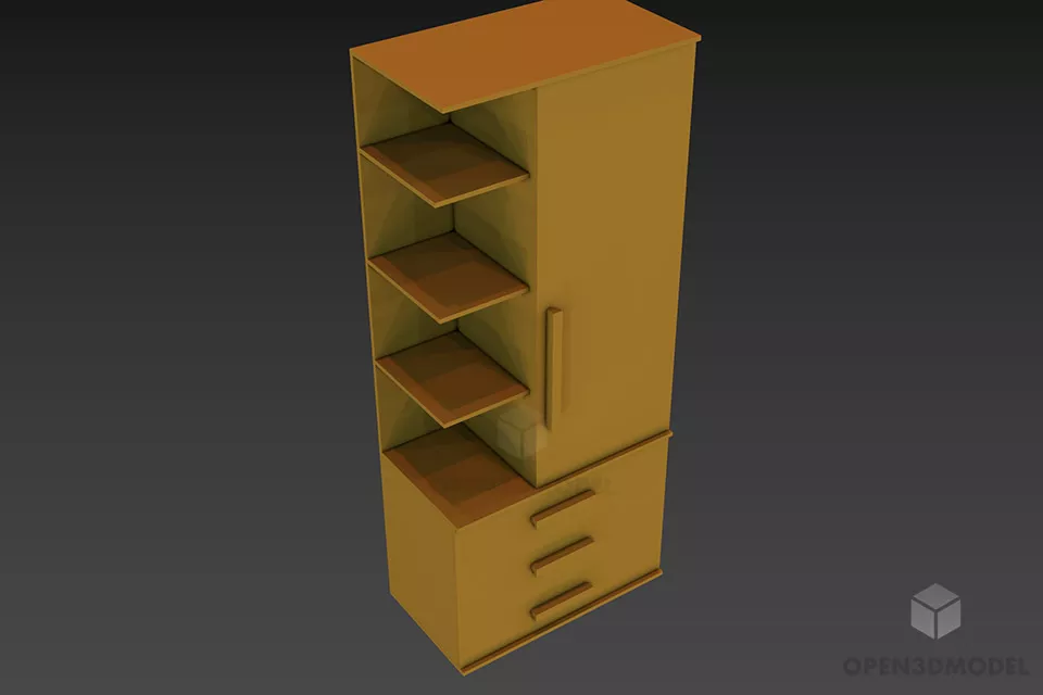 Square Side Locker 3d model