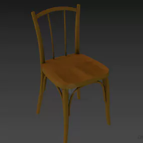 Wood Chair With Bamboo Frame 3d model