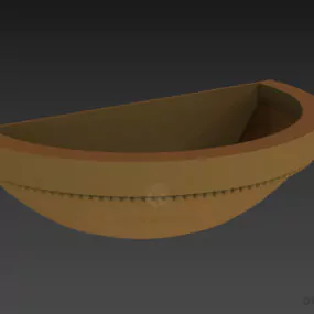 Ornamental Flowerpot Wall Mounted 3d model