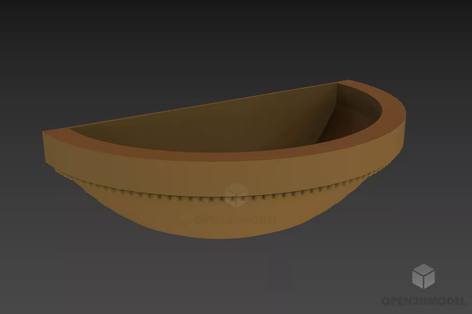 Curved Glass Vase 3d model