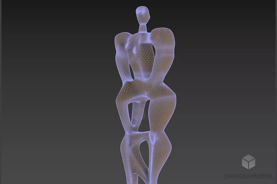Abstract Woman Statue Decoration 3d model 2