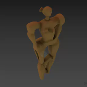 Abstract Woman Statue Decoration 3d model