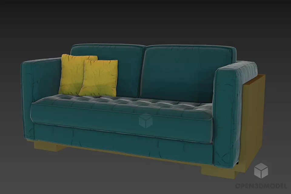 Double Sofa Textile Flexform 3d model