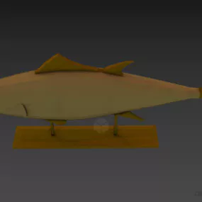 Figurine Fish With Inox Stand 3d model