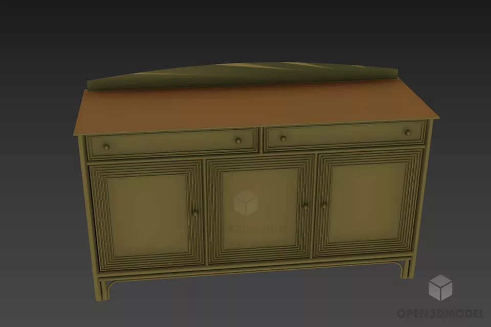 Side Locker Retro Style 3d model