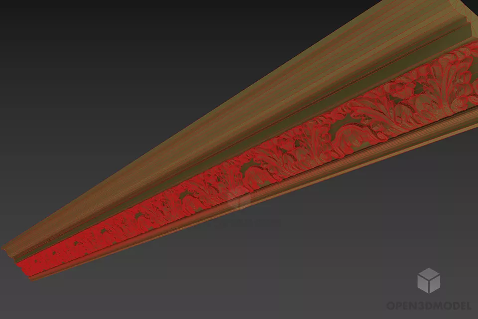 Cornice Carved Style 3d model 2