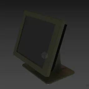 Square Monitor For Cash Register System 3d model