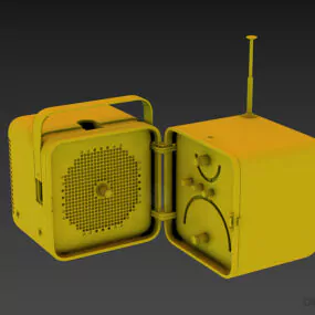 Radio Receiver With Antenna 3d model